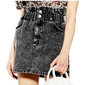 Top shop paper bag acid wash denim skirt